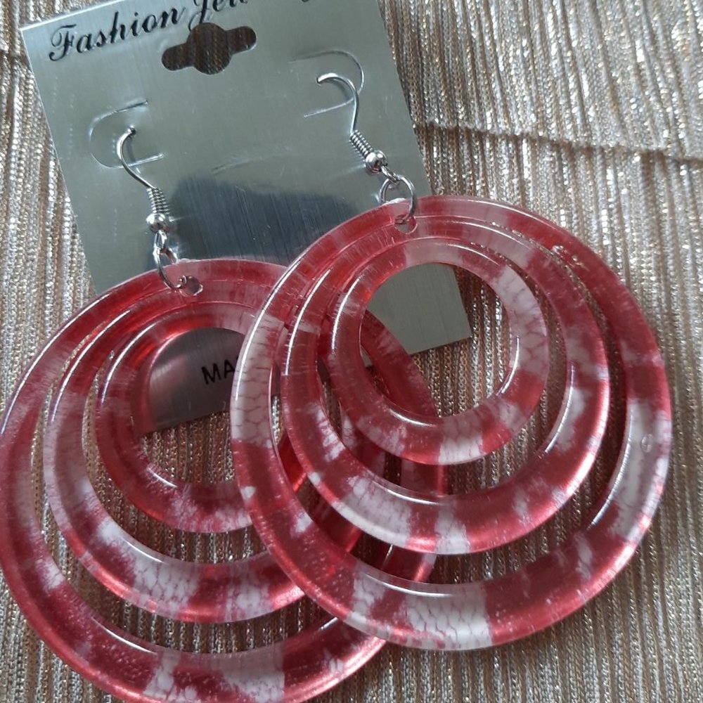 Acrylic Rings Earrings, assorted colors